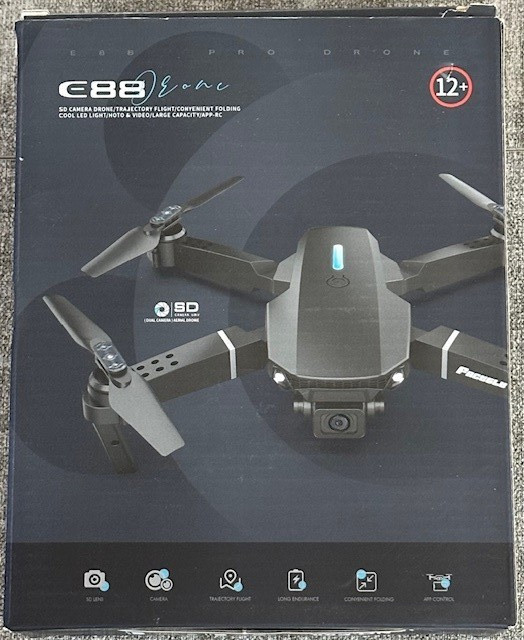 E88 Foldable SD Camera Drone Trajectory Flight LED Light Large Capacity