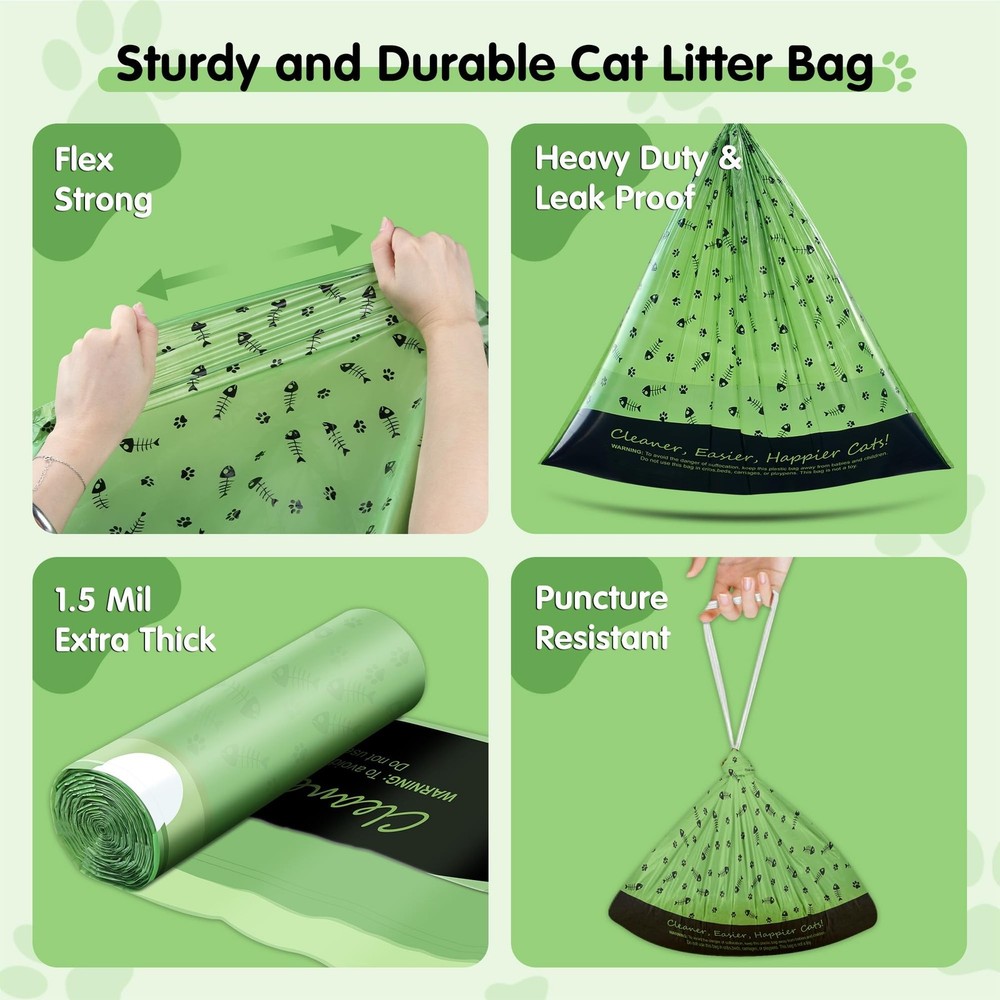 120 Pack Litter Box Bags 120 Count