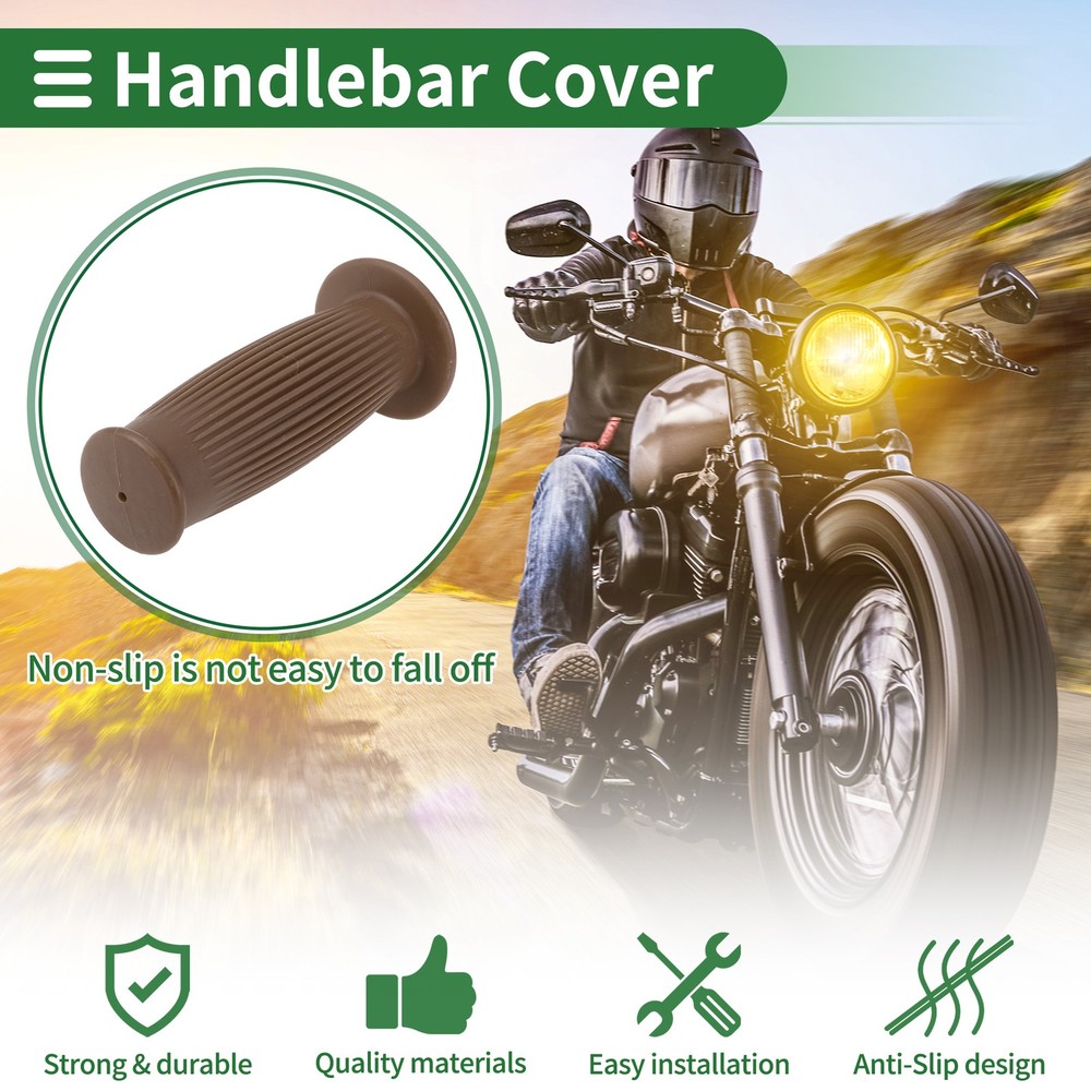 1" 25mm Motorcycle Knobs Handlebar Cover TPU Dark Brown
