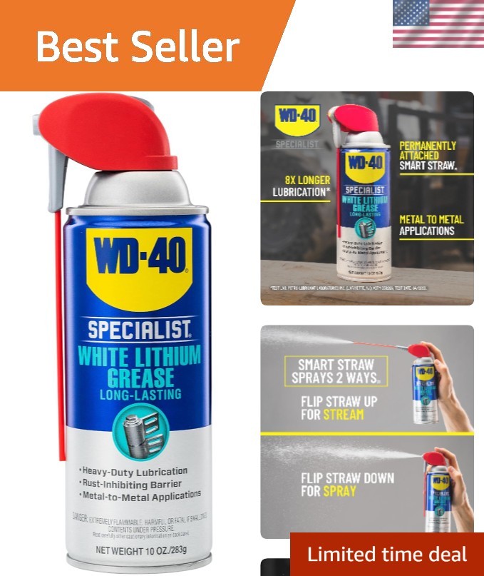 Heavy-Duty 10oz White Lithium Grease Spray - Rust Protection & Easy Application