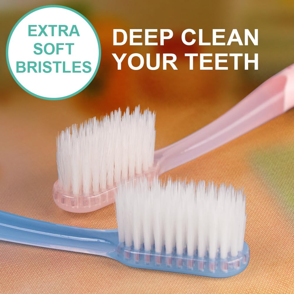Extra Soft Toothbrush 6-Pack, Regular Head (3 Colors - 2 Each) Dentist-Developed