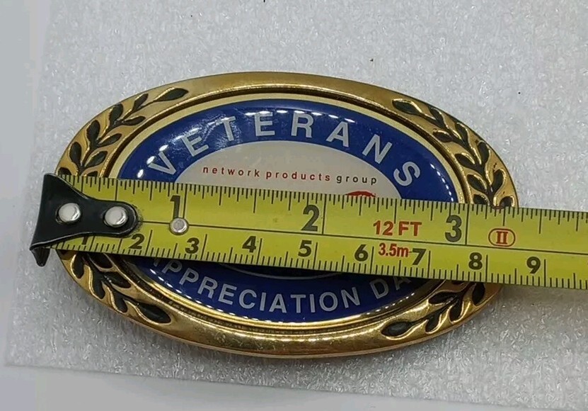 Solid Brass ~ Veterans Appreciation Day ~ Belt Buckle ~ Lucent Technologies ~NOS