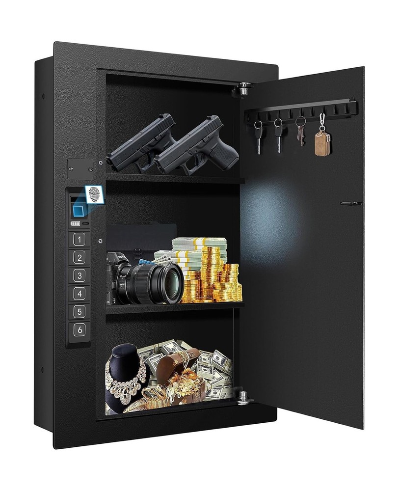 Wall Safe, Hidden Fingerprint Security wall Safe, In Wall Safe Between Studs,...