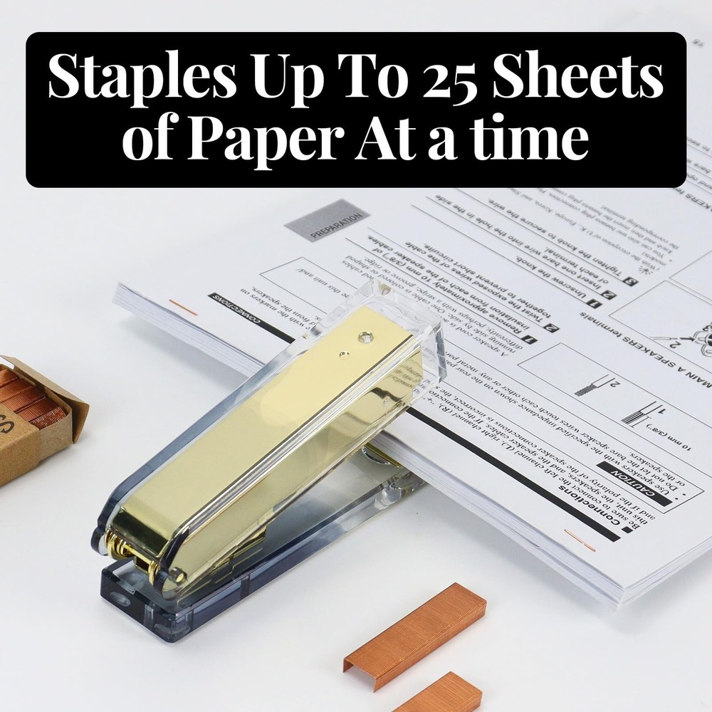 Multibey Gradient Acrylic Stapler Set, 25 Sheet Capacity Desktop Stapler with...