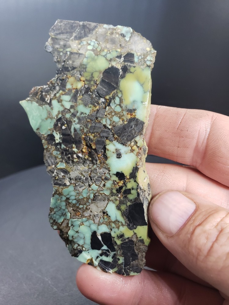 Polychrome Frog Blossom Variscite Slab