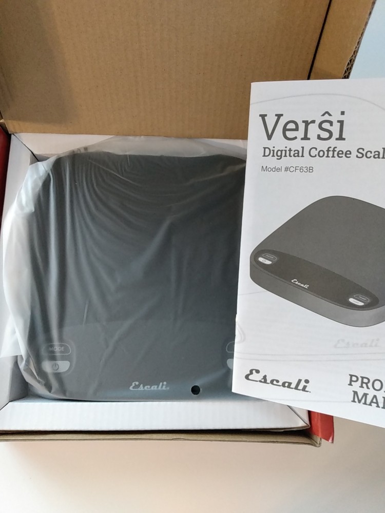 Escali Versi Digital Coffee Scale with Timer, 6.6 lb Capacity, Black Model CF63B