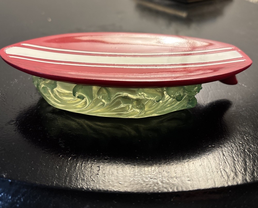 Surfboard On Waves Soap Dish 7”  Composite Plastic  And Epoxy High-Quality