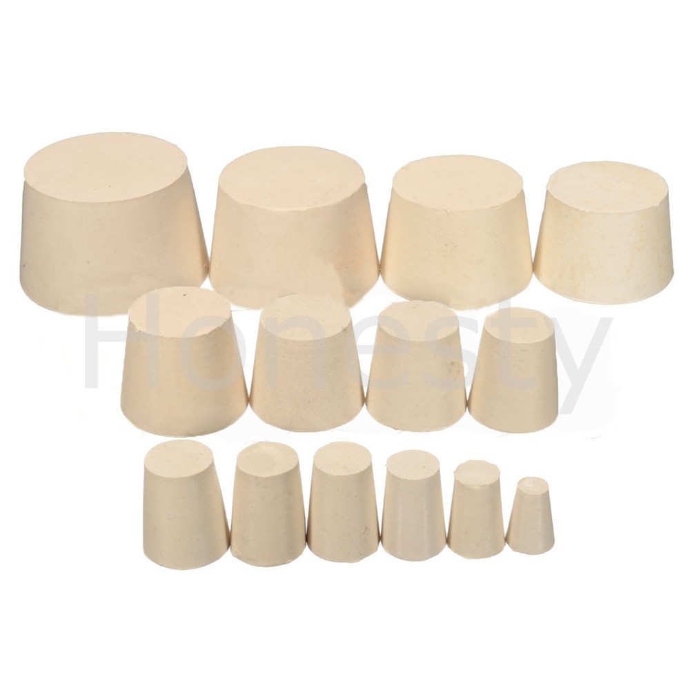 Solid Rubber Stopper Bung Laboratory Engine Seal Flask Tapered Tube Plug 15 Size