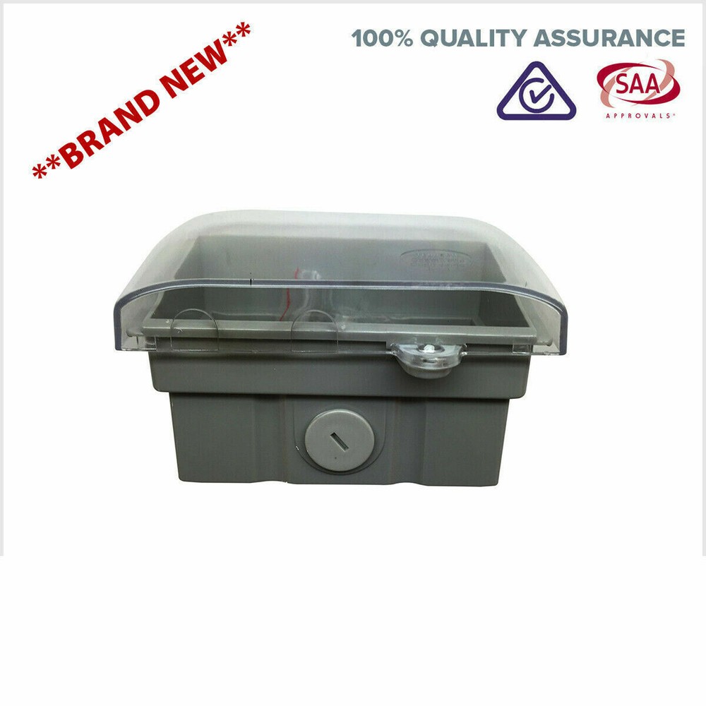 Weatherproof Box IP66 Enclosure Mounting Clear Lid For Power Points Lockable