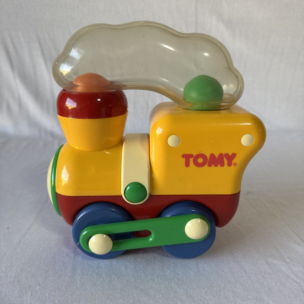 Vintage 1990 Tomy Pull String Train Ball Toy