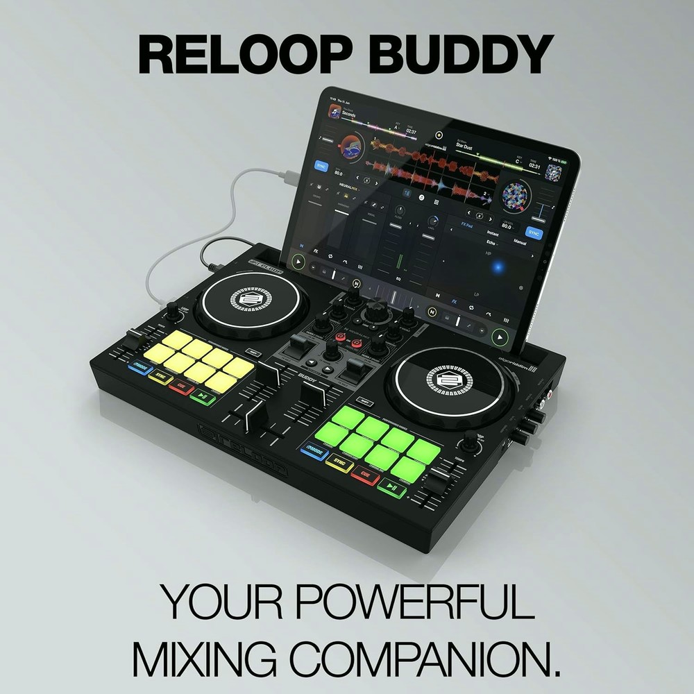 Reloop Buddy 2 Channel DJ Controller for iOS and Computer USB DJ Mixer