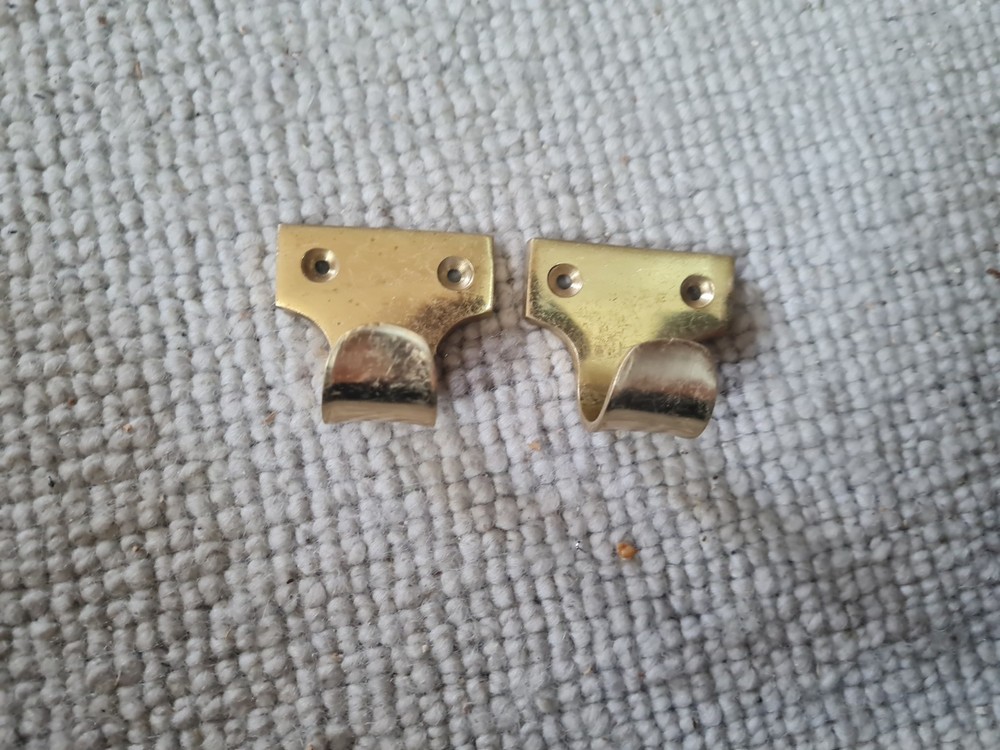 2 x Vintage Brass Sash Window handle pulls