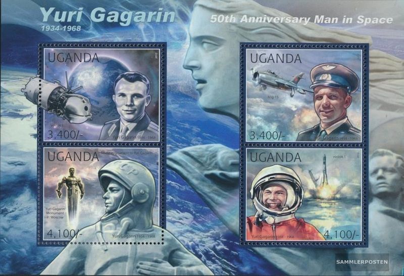uganda 2844-2847 Sheetlet (complete issue) MNH 2012 first World Space Gagarins