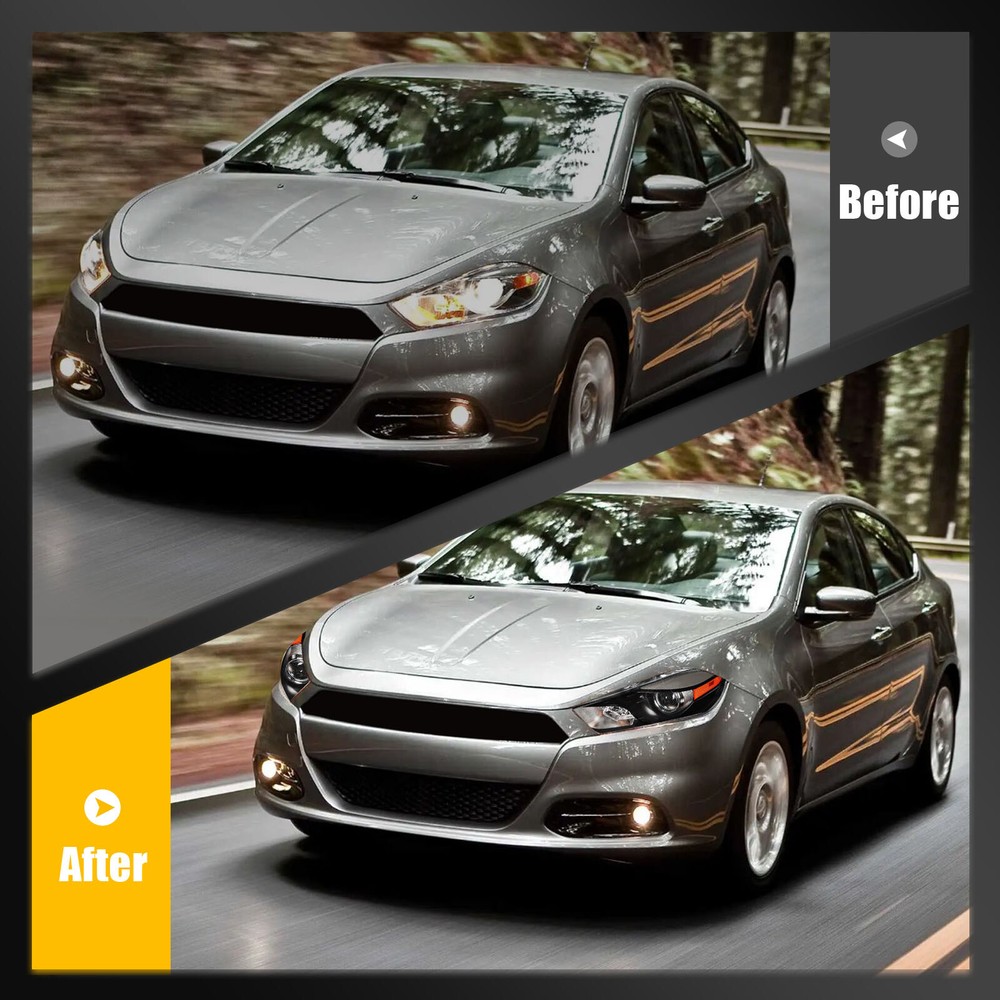 Headlight Assembly For 2013-2016 Dodge Dart Left+Right Headlight