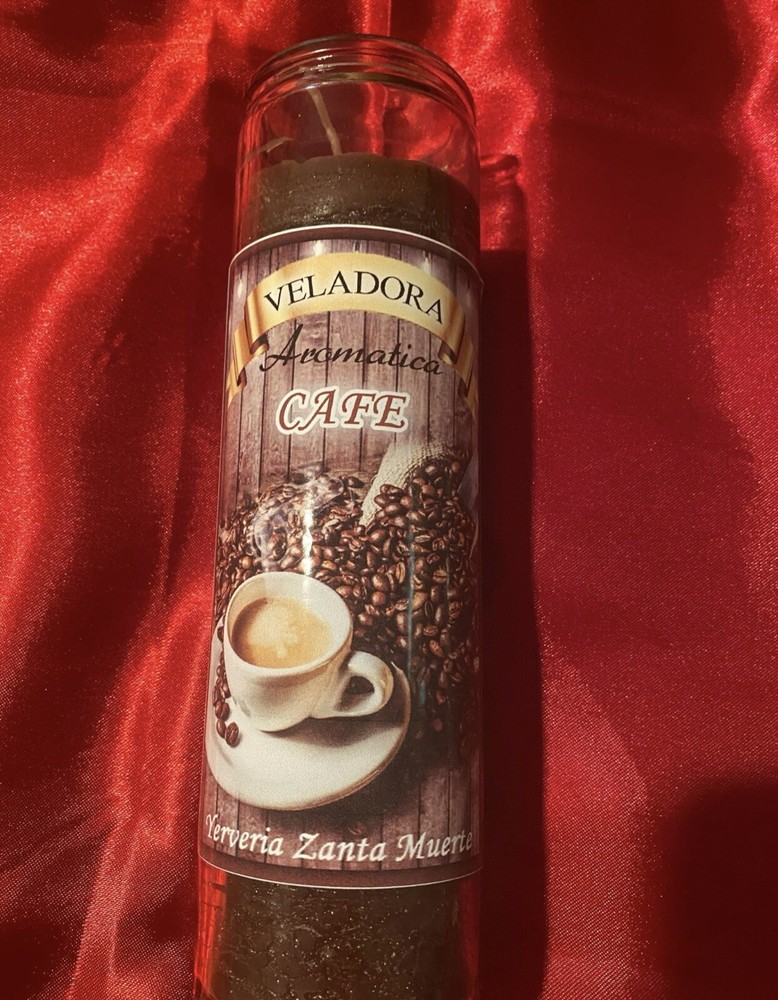 Veladora  Cafe Preparada Y Curada Con Hierbas Y Aceites