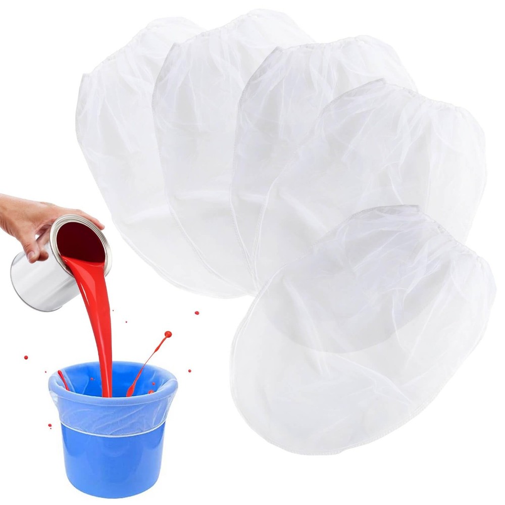 Sukh 5PCS Paint Filter Bag - 5 Gallon Bucket Strainer with Elastic Drawstring...