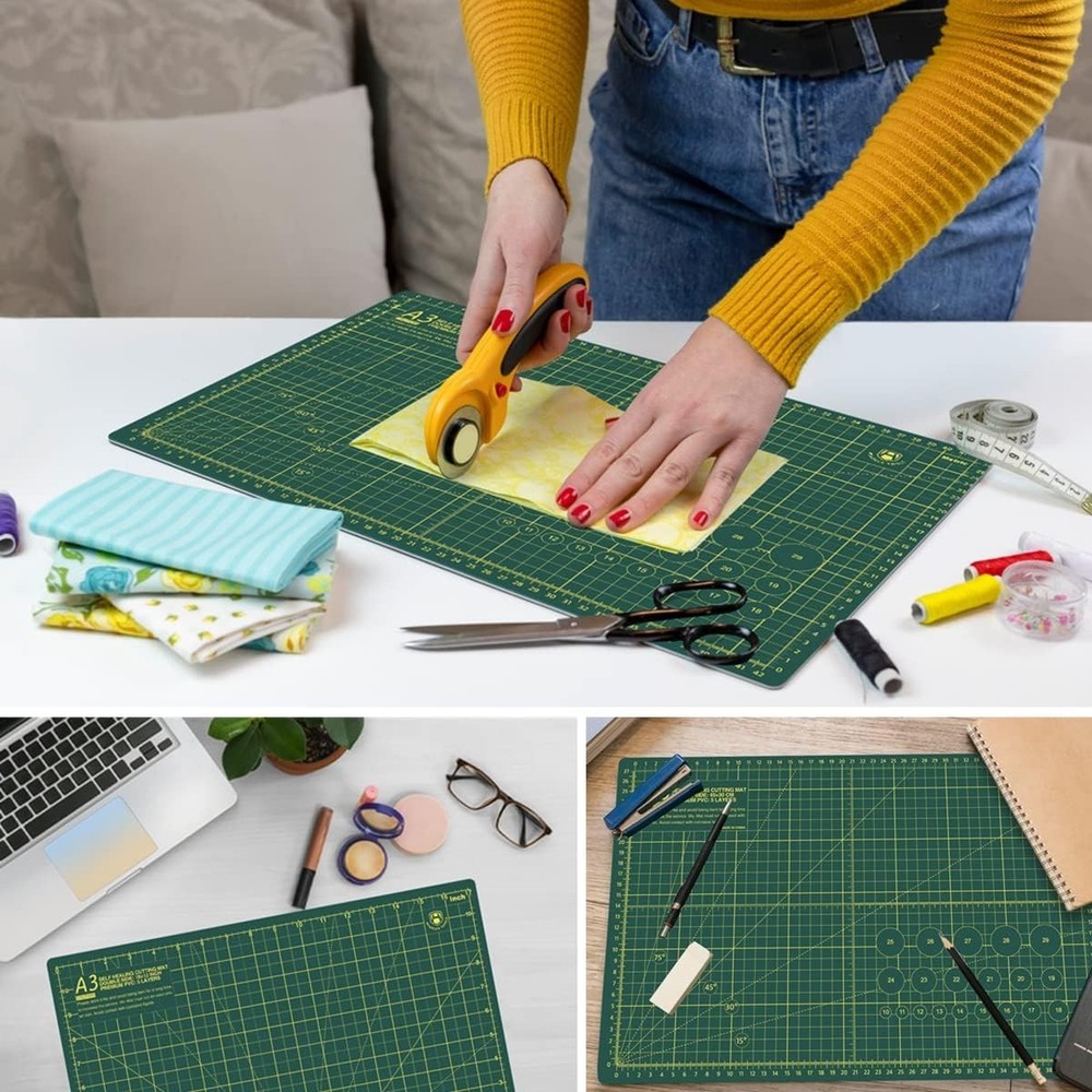 Thickened 18"x12" Rotary Cutting Mat - Ideal for Sewing & Leather Projects