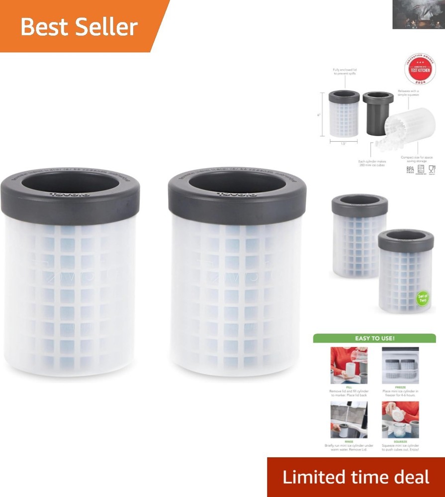Effortless Ice Production – Squeeze & Release Mini Ice Cylinder Set in Gray