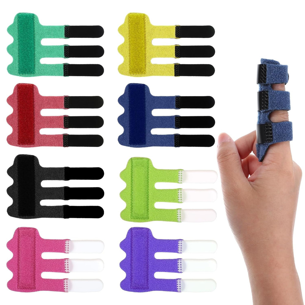 8 Pcs Upgraded Trigger Finger Splints Finger Support Braces Fingers Straighte...