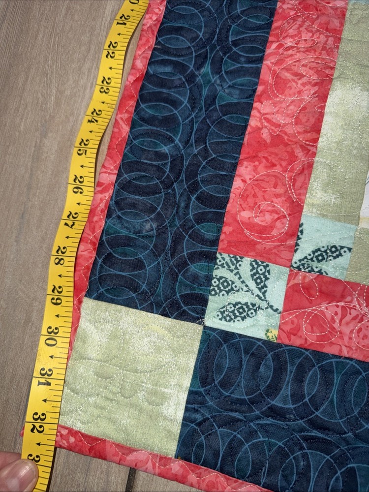 Handmade Baby Patchwork Quilt Blanket Floral Pattern 32x32