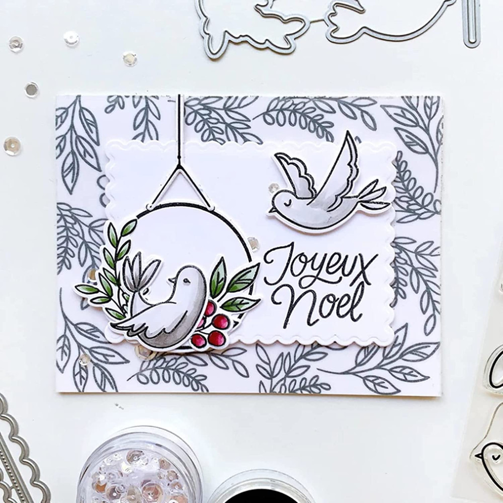 7Pcs/Set Rectangle Frame Metal Die Cuts, Scallops Stitched Nesting Tag Backgroun