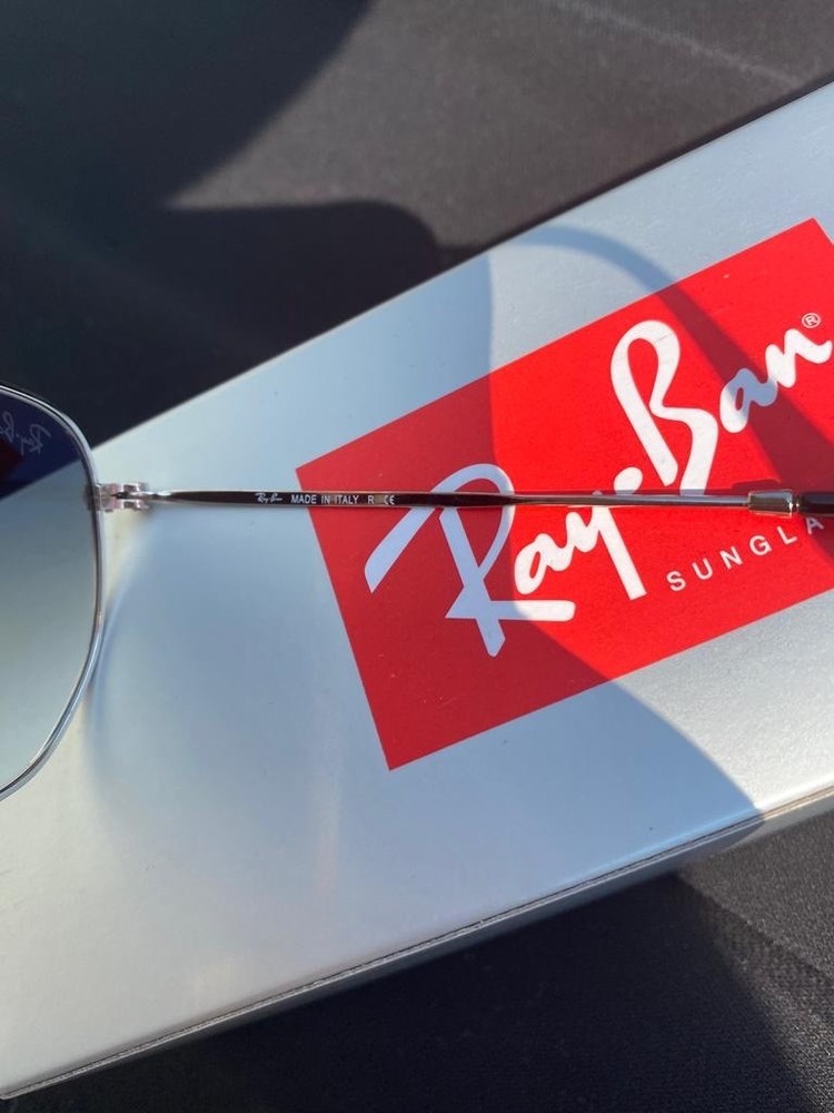 New Ray-Ban Hexagonal Silver Frame/ Gradient Grey 51mm RB3548 Sunglasses