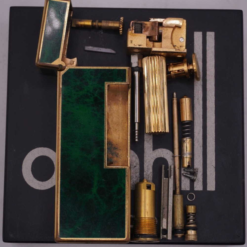 Dunhill Rollagas Lighter_Green Shell-Ultrasonically cleaned_Working