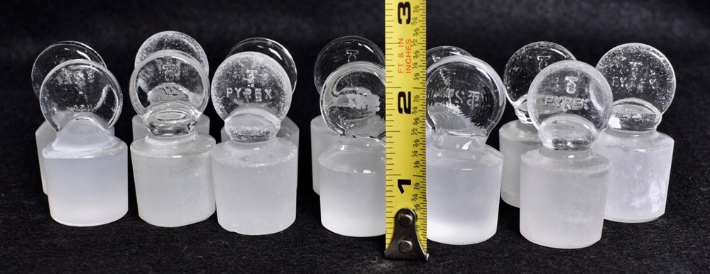 13 Count Kontes Pyrex #27 Penny Head Glass Stoppers