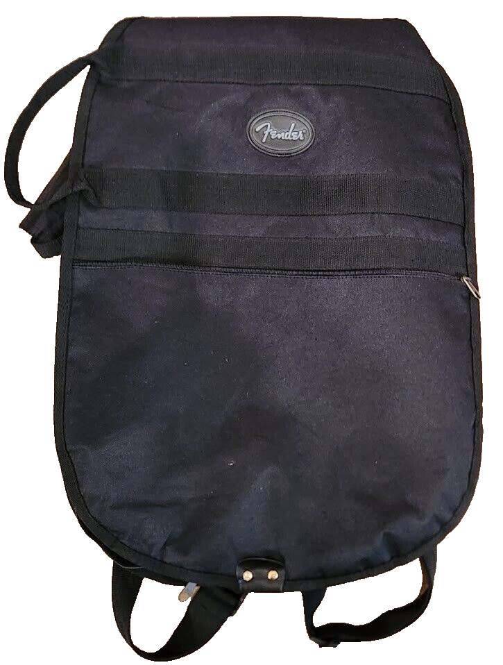 Fender Soft Side Gig Case Padded Black Travel Bag Backpack Strap Nice Condition