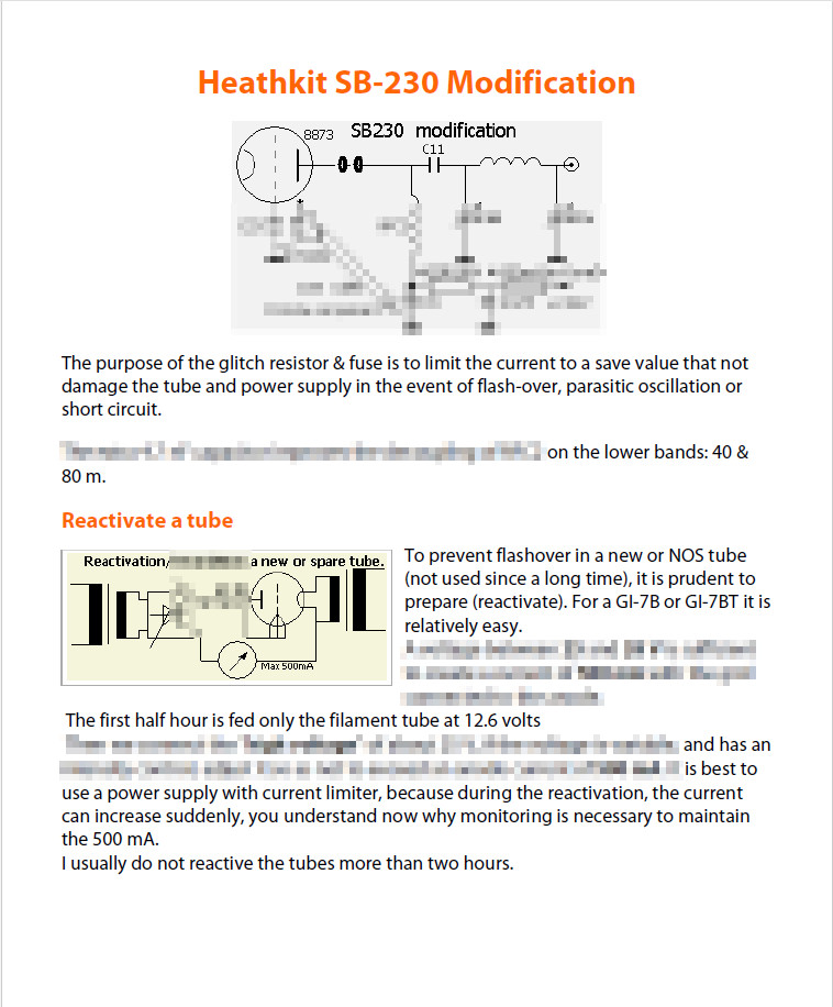 HEATHKIT SB-230 Linear Amplifier Upgrades