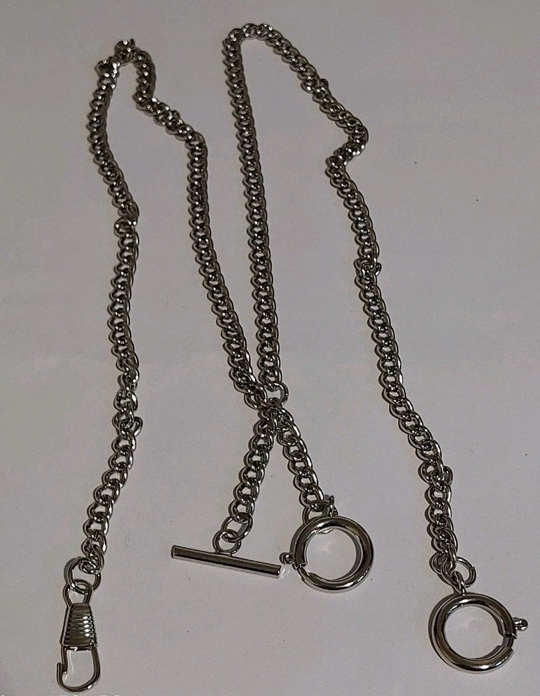 Beautiful Silver Coloured Quality Albert Pocket Watch Chain