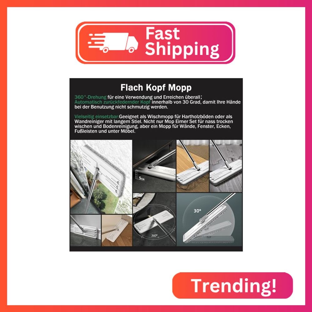 JOYMOOP 13" Mop Head with Microfiber Mop Pad Replacement, 1 Pack