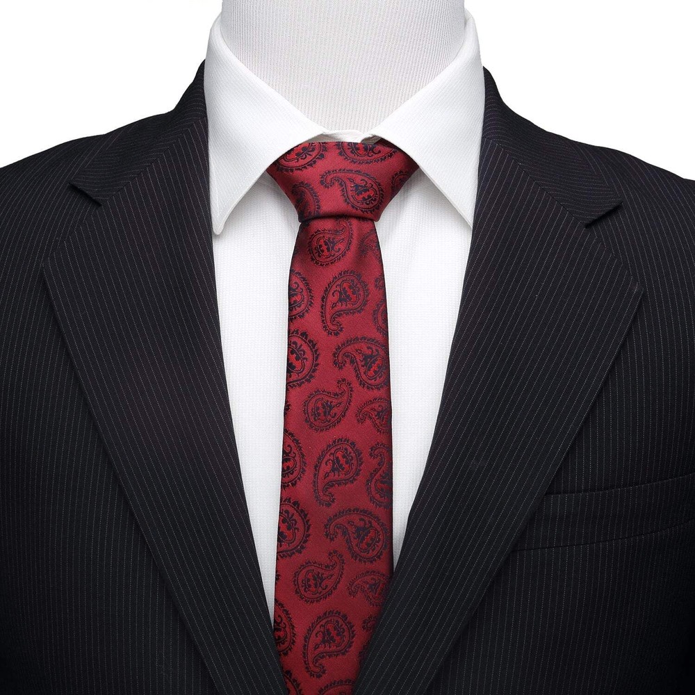 DC Batman Red Paisley Tie