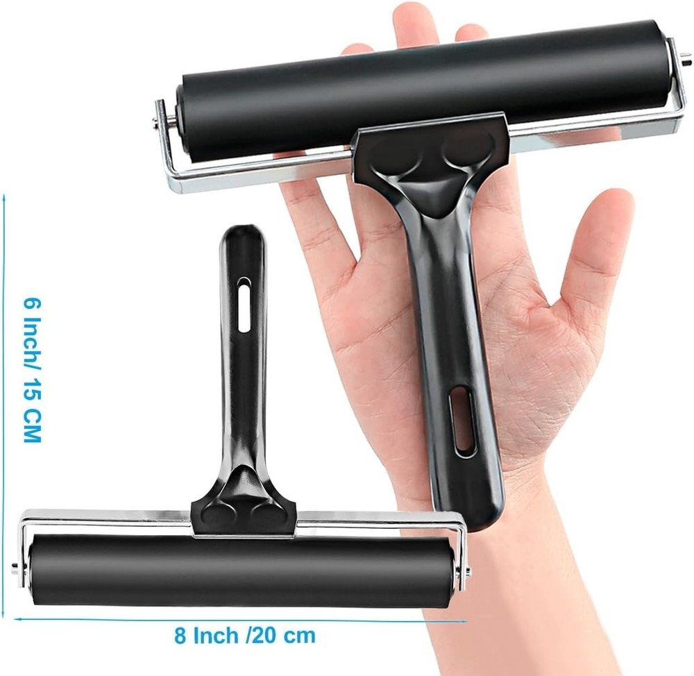 Professional Rubber Roller for Printmaking - 8-Inch