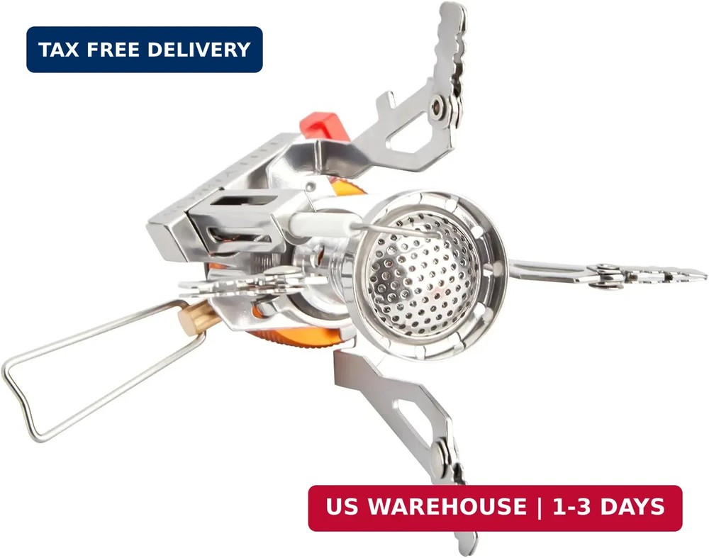 THTYBROS Portable Camping Stove with Piezo Ignition | 3000W Windproof Backpackin