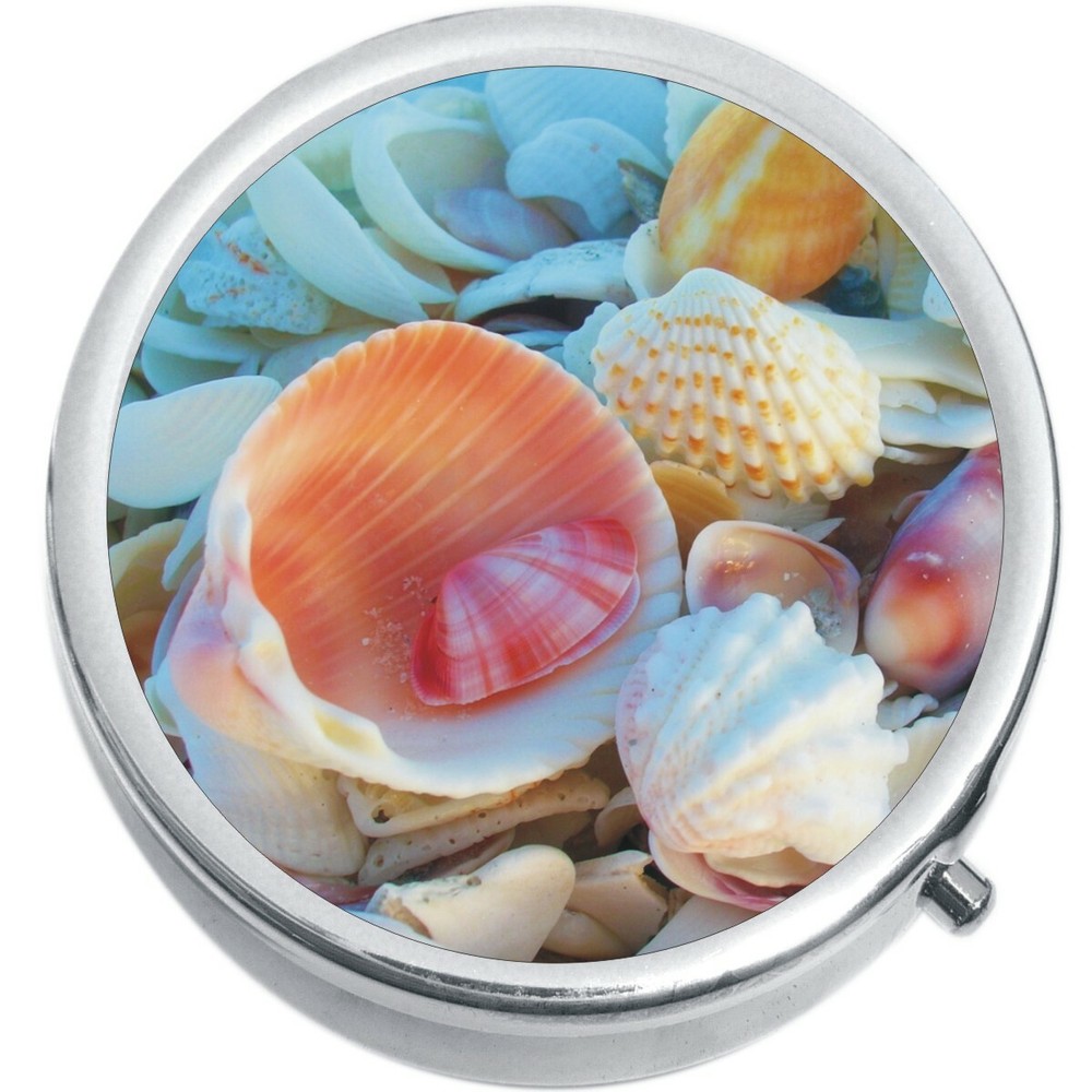 Seashells Medicine Vitamin Compact Pill Box