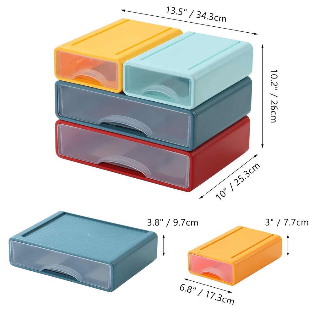 Desktop Drawers for Paper, Stackable Office Storage Drawers for Desk, Craft O...