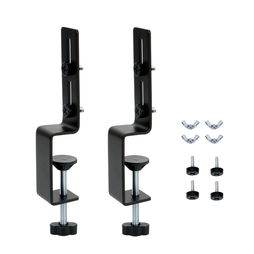 Desk Clamp 2 Pack Pegboard Fixing Bracket Metal Desktop Organizer Mount Black