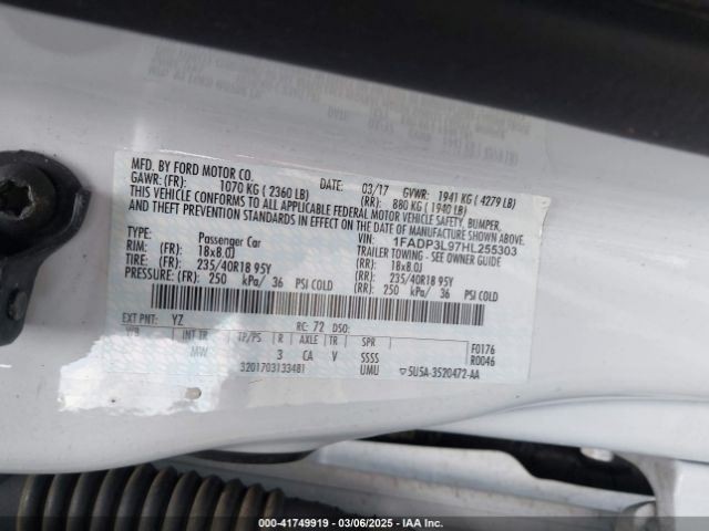 LEFT REAR DOOR WINDOW REGULATOR OEM 2017 FORD FOCUS