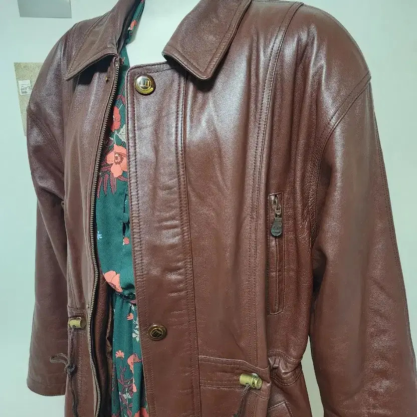 Dunhill England Brown Leather Long Coat Jacket High Quality