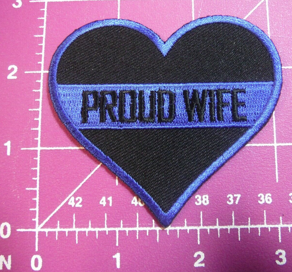 Thin Blue Line heart patch "Proud Wife"
