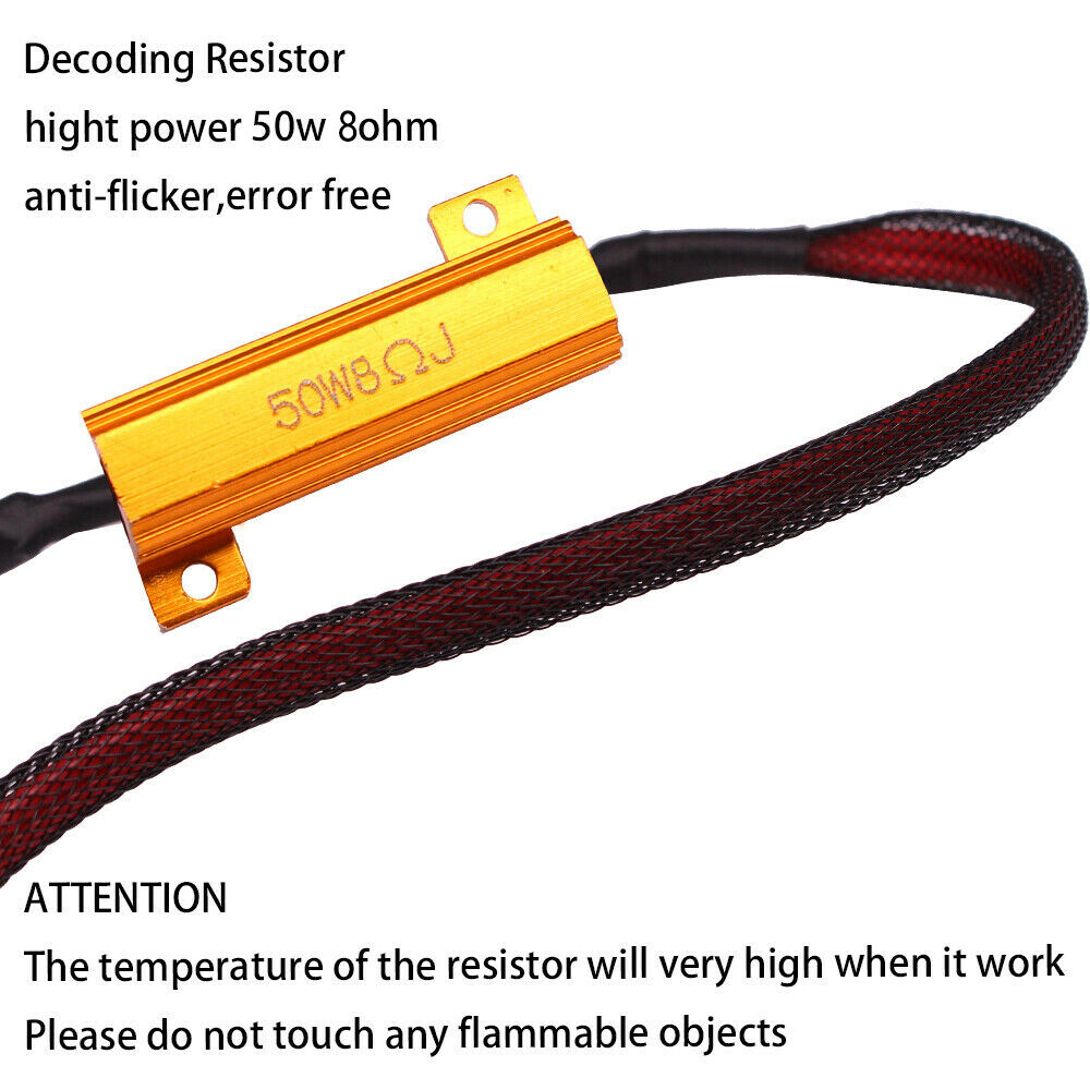 H11 H8 Fog Light Headlight DRL Error Free Resistor Decoder Wiring Harness Cable