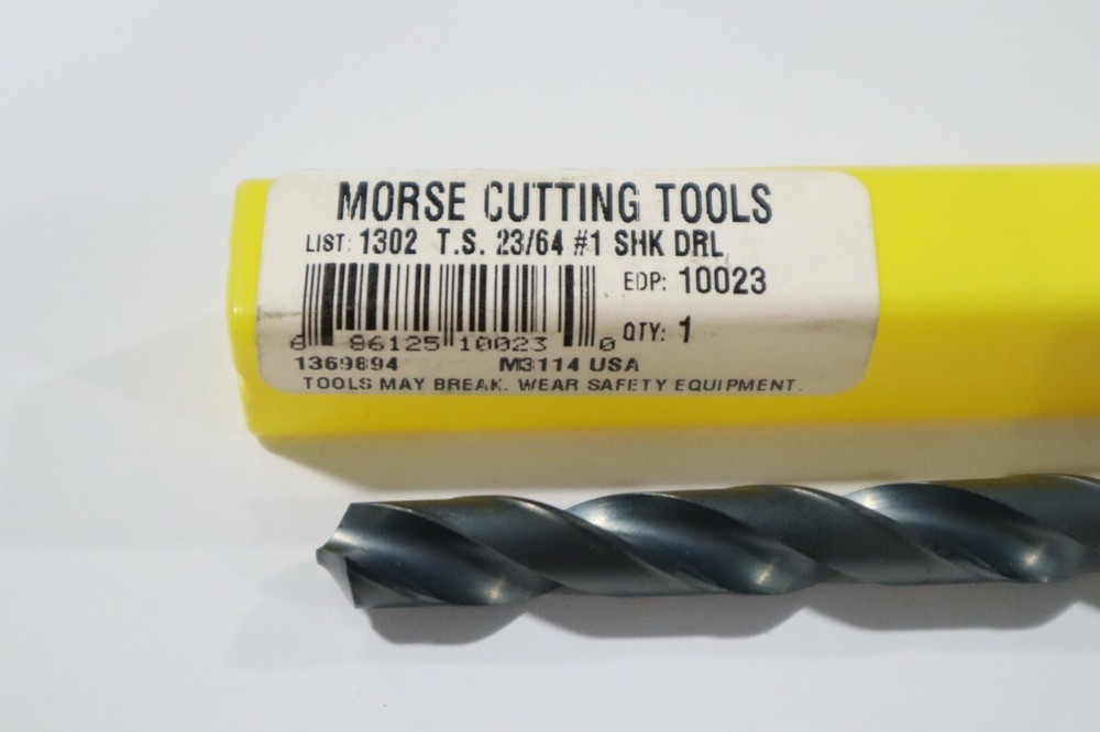 MORSE, 23/64" HSS STANDARD TAPER SHANK DRILL B303