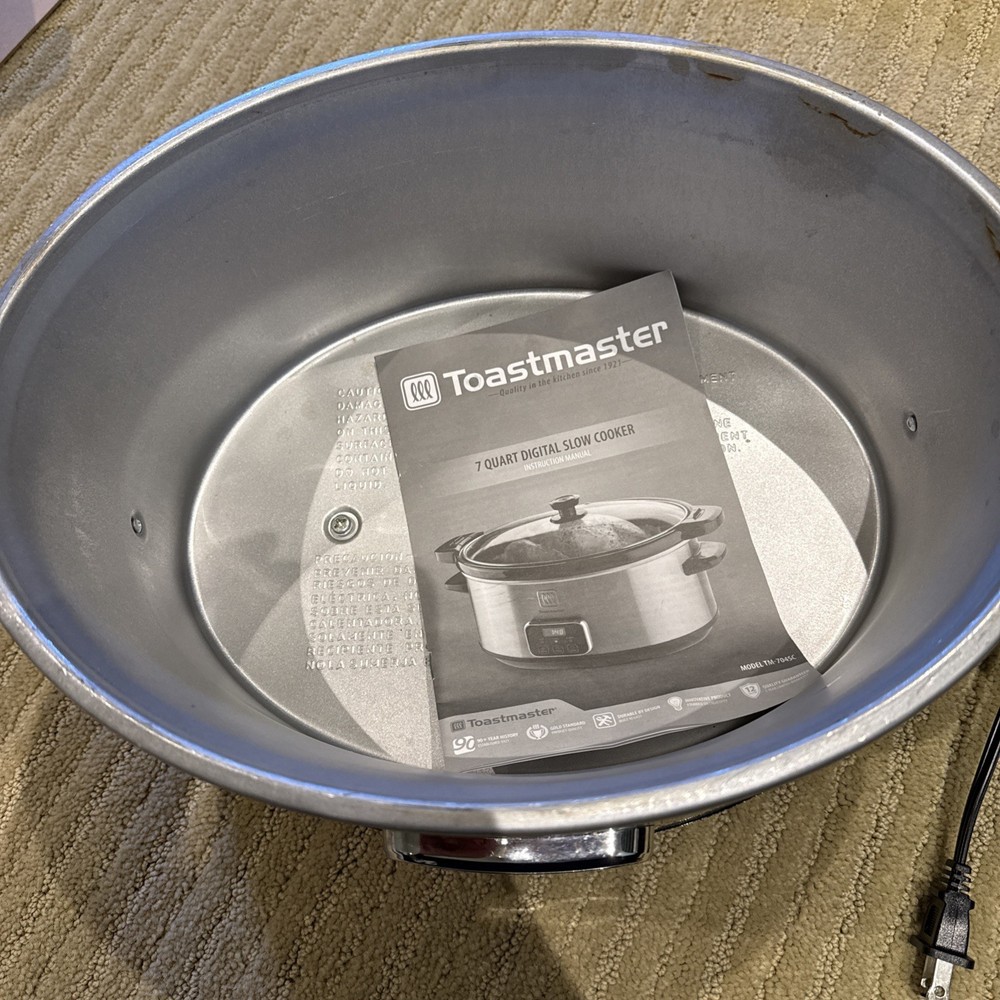 Toastmaster 7 Quart Digital Slow Cooker Silver | Model TM-704SC **BASE ONLY**