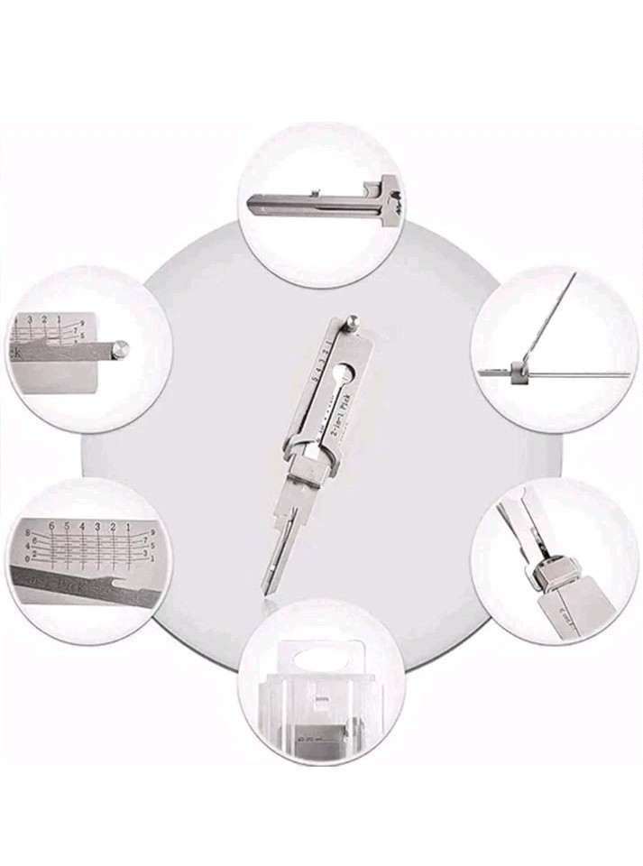 Key Decoder 2 In 1 Portable Lock Picking Set Hook And Pickup Tool Kit Ergonomic