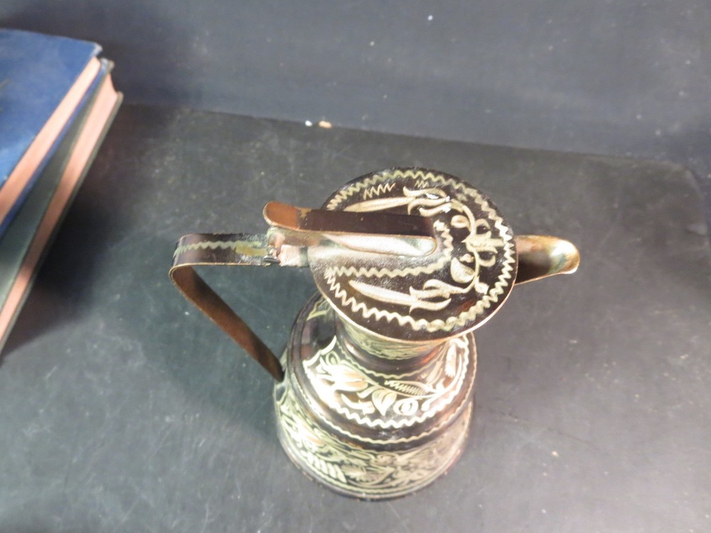Hand Decorated Copper/Pitcher/Ewer Signed