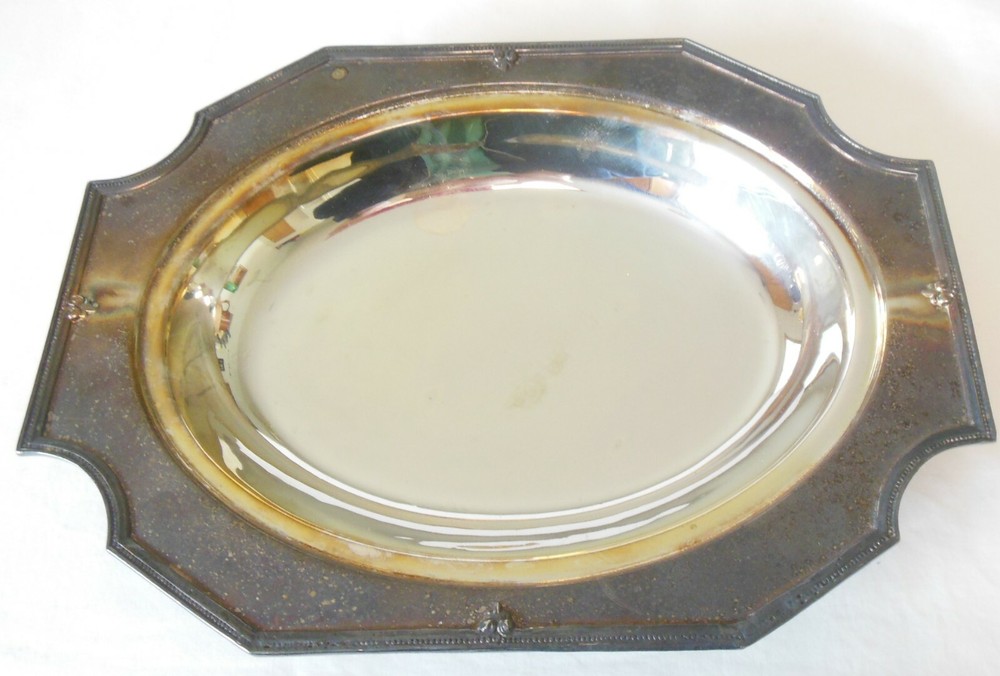 Knickerbocker Silver Co. Art Deco Silverplate Covered Serving Dish Mono