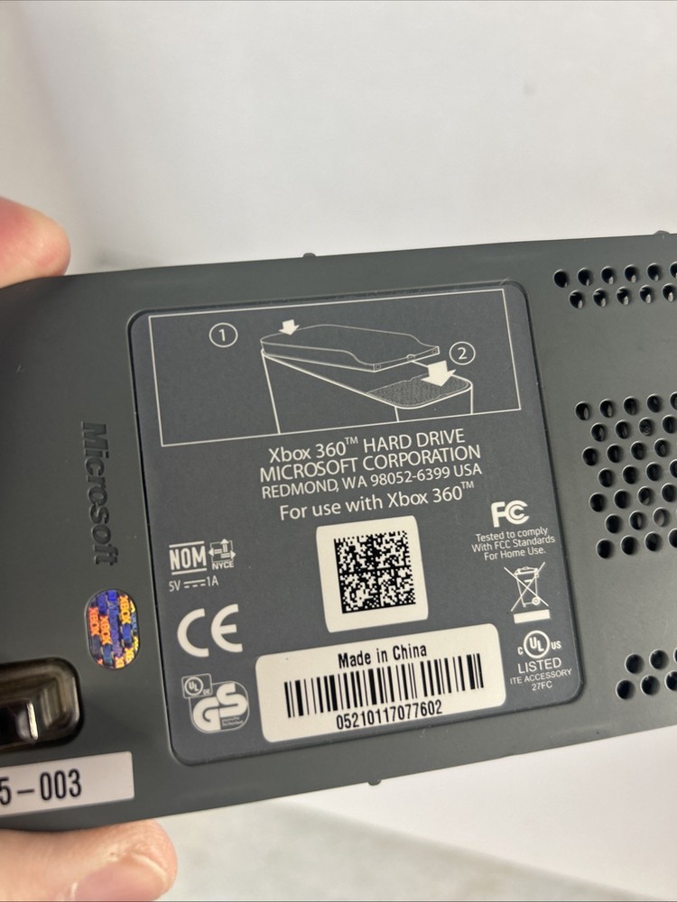 Microsoft Xbox 360 Hard Drive 20GB External HDD X804675-003 Untested