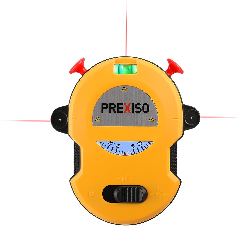 PREXISO Multi Surface Laser Level LED Light Vial One-switch Operation Angle Dial