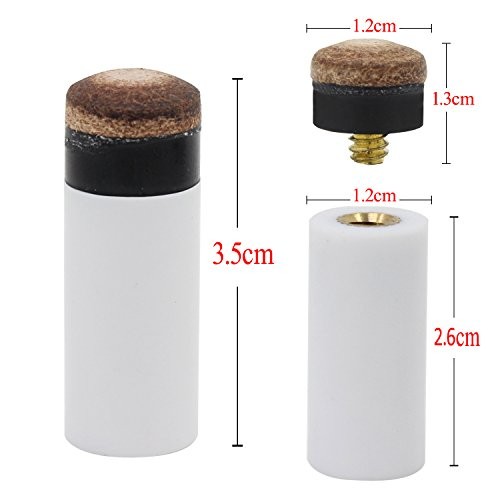 OCR Hard Brown Cue Tips Billiard Replacement Screw-on Tips with Pool Cue 12mm